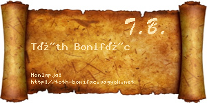 Tóth Bonifác névjegykártya