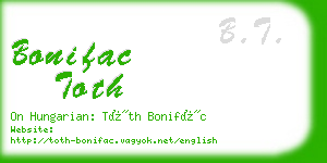 bonifac toth business card